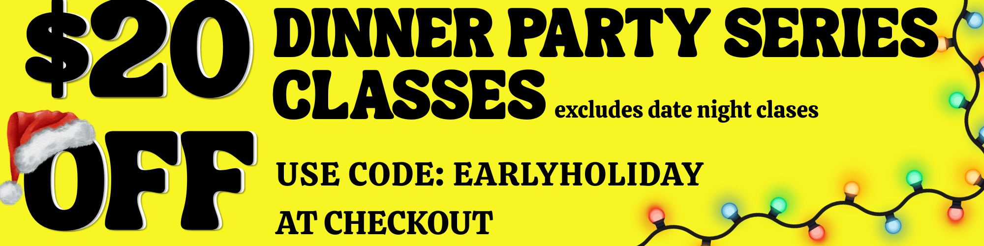 Early holiday sale on cooking classes